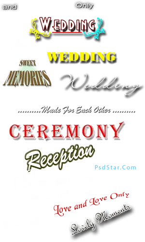 Wedding Text Design Elements PNG Image