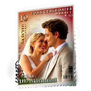 Wedding Themed Postage Stamp Png 06122024 PNG Image