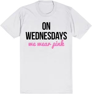 Wednesdays Wear Pink Tshirt PNG Image