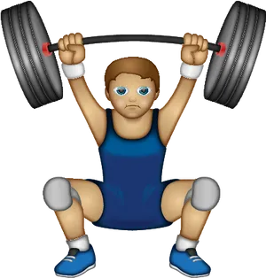 Weightlifting Emoji Style Graphic PNG Image