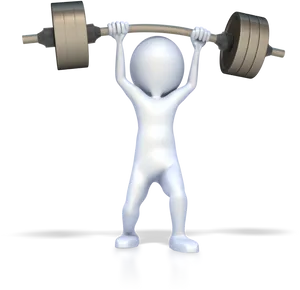 Weightlifting Figure Overhead Press PNG Image