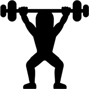 Weightlifting Silhouette Overhead Press PNG Image