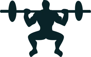 Weightlifting Silhouette Squat Exercise PNG
