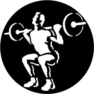 Weightlifting Silhouette Squat Exercise PNG Image