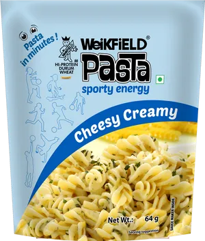 Weikfield Cheesy Creamy Pasta Packaging PNG Image