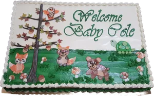 Welcome Baby Cole Decorated Cake PNG Image