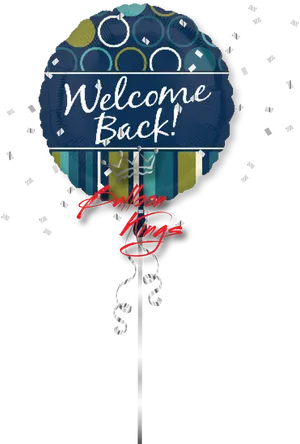 Welcome Back Balloon Celebration PNG Image