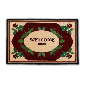 Welcome Door Rug With Coffee Design Png 06282024 PNG Image