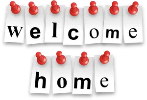 Welcome Home Pinned Notes PNG Image