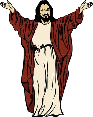 Welcoming Jesus Christ Illustration PNG Image