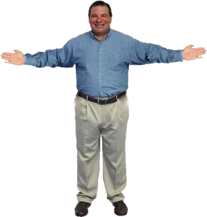 Welcoming Man Spread Arms PNG Image