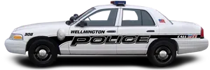 Wellington Police Car Side View PNG Image