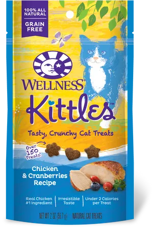 Wellness Kittles Cat Treats Chicken Cranberries PNG Image