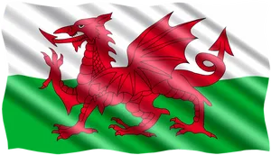 Welsh Dragon Flag Waving PNG Image