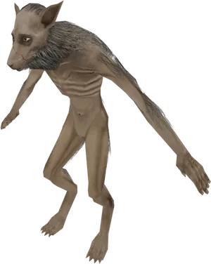 Werewolf Creature Illustration PNG Image