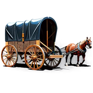 Western Covered Wagon Scene Png 06292024 PNG Image