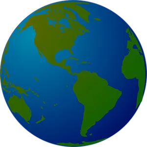 Western Hemisphere Globe View PNG