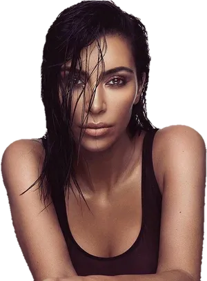 Wet Hair Portrait Woman PNG Image