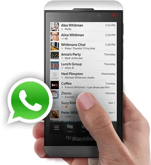 Whats App Chat Interfaceon Smartphone PNG