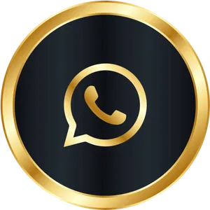 Whats App Golden Logo PNG Image