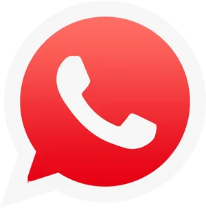 Whats App Logo Red Background PNG Image