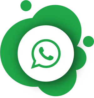 Whats App Logoon Green Bubbles Background PNG Image