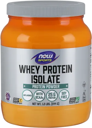 Whey Protein Isolate Powder Container PNG Image