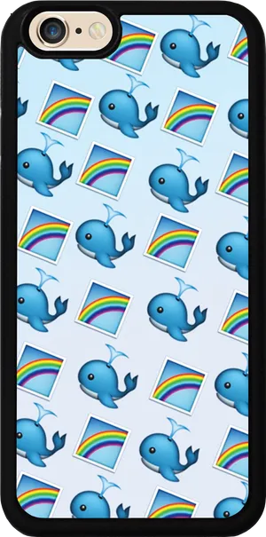 Whimsical Elephants Rainbows Phone Case PNG Image