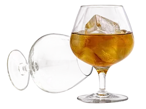 Whiskey Glass With Ice Cubes PNG Image