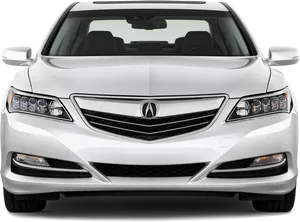 White Acura Sedan Front View PNG Image