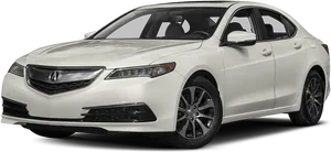 White Acura Sedan Profile View PNG Image