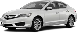 White Acura Sedan Profile View PNG Image