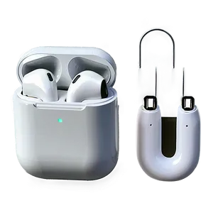 White Apple Airpods With Charging Case Png 15 PNG Image