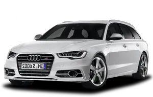 White Audi A6 Avant Luxury Car H D PNG Image