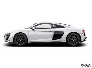 White Audi R8 Side View PNG Image