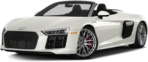 White Audi R8 Spyder Convertible PNG Image