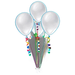 White Balloon Bunch Png Ige PNG Image