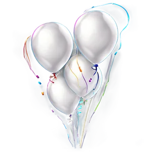 White Balloons Background Png 93 PNG Image