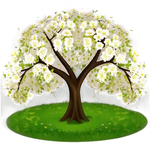 White Blossom Tree Scene Png 06252024 PNG Image