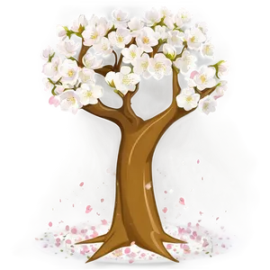 White Blossom Tree Scene Png Ctv PNG Image