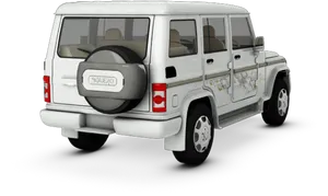 White Bolero S U V Rear View PNG Image