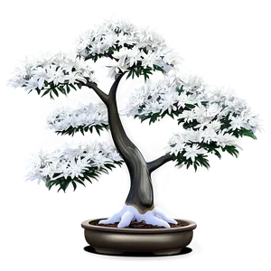 White Bonsai Tree Artwork Png Ahf7 PNG Image