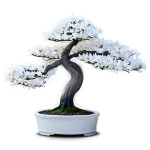 White Bonsai Tree Artwork Png Ivc3 PNG Image