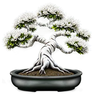 White Bonsai Tree Artwork Png Yvn20 PNG Image