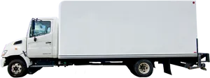 White Box Truck Side View PNG Image