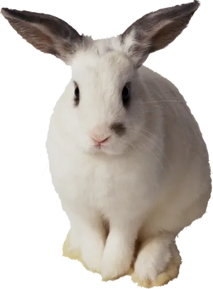 White Brown Eared Rabbit PNG Image