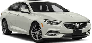 White Buick Luxury Sedan Profile View PNG Image