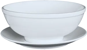 White Ceramic Bowlon Saucer PNG Image