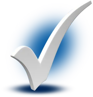 White Checkmark Blue Gradient Background PNG Image