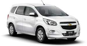 White Chevrolet Spin M P V Side View PNG Image